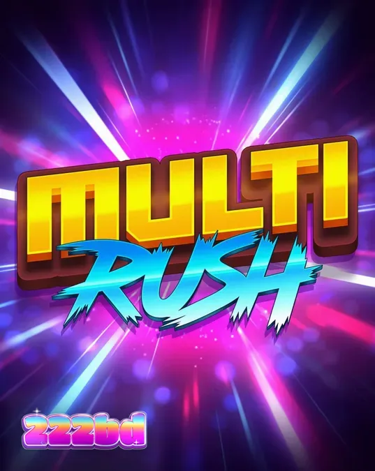 Multi Rush স্লট গেমের নিয়ন এবং রেট্রো ভাইব